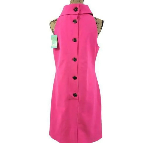 SAIL TO SABLE Womens High Neck Sheath Kneelength Dress Size Medium Pink New - Picture 3 of 12